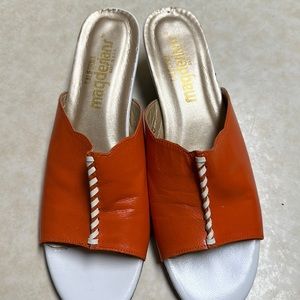 California Magdesians Leather Sandal, Orange, Size 8